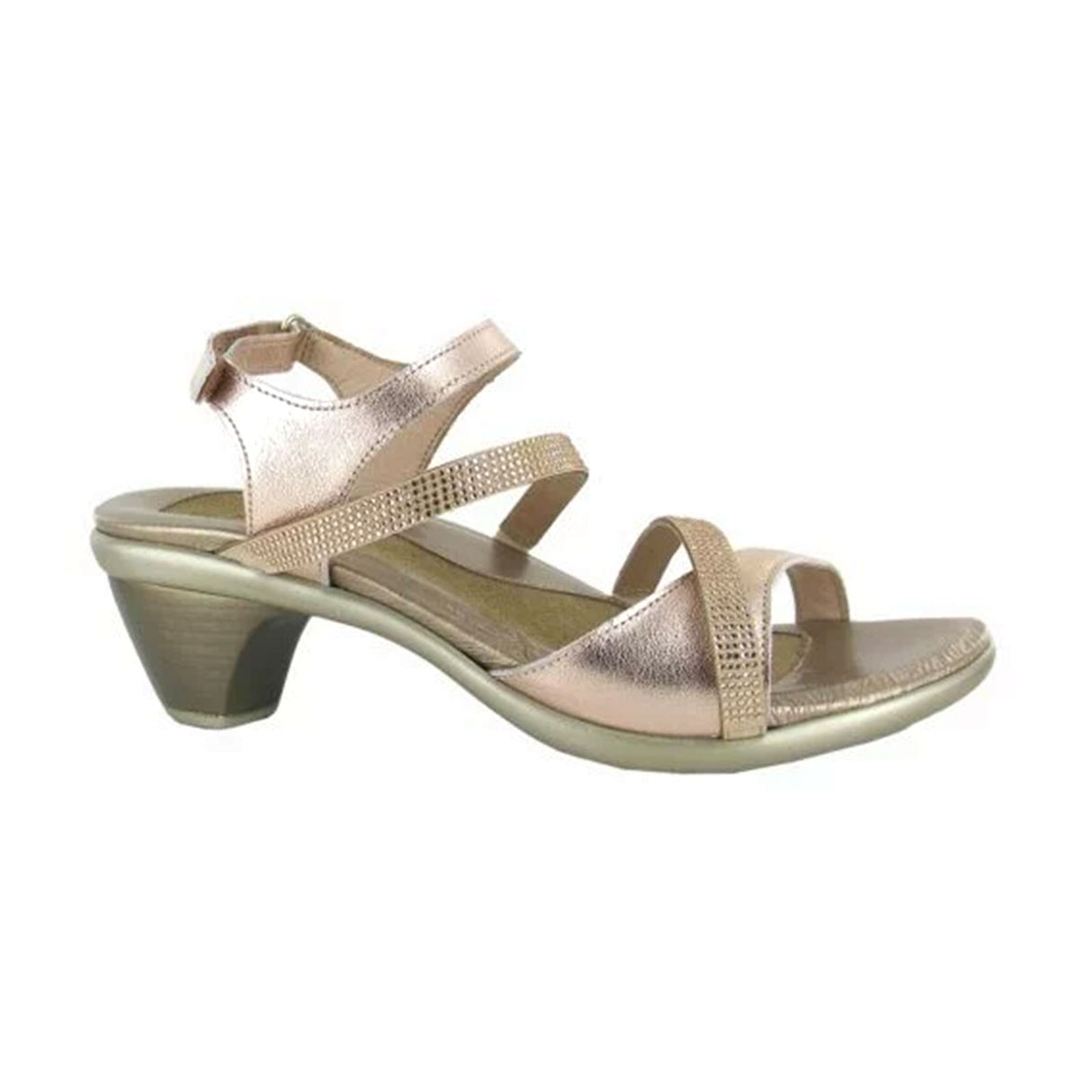 Naot Innovate Heeled Sandal (Women) - Soft Rose Gold Sandal - Heel/Wedge - The Heel Shoe Fitters