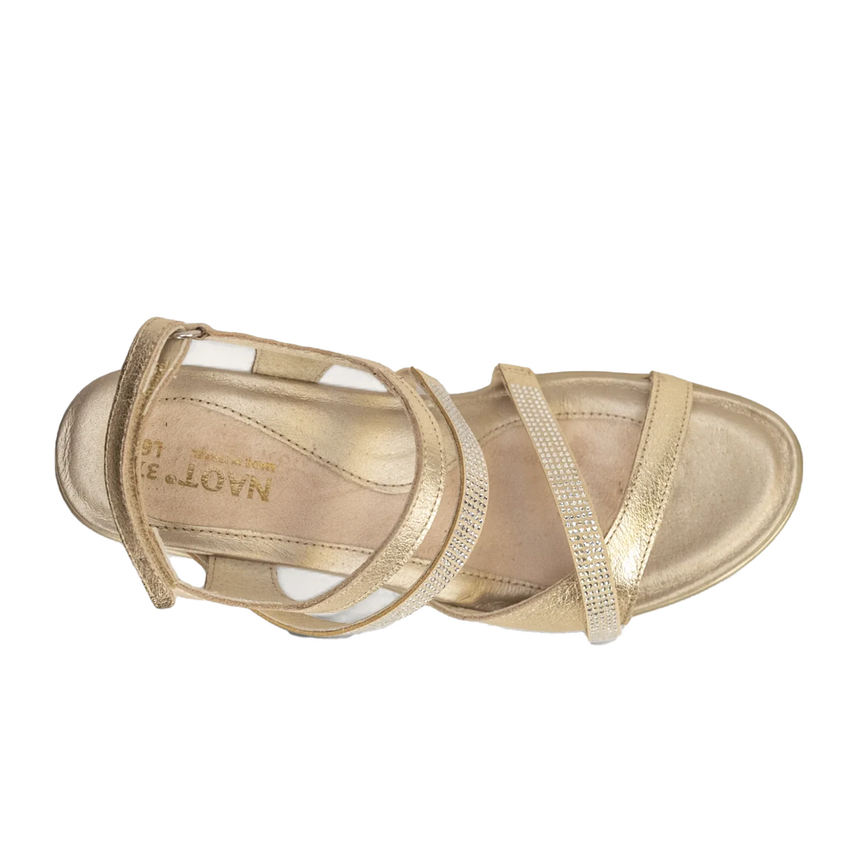 Naot Innovate Heeled Sandal (Women) - Radiant Gold Leather Sandal - Heel/Wedge - The Heel Shoe Fitters