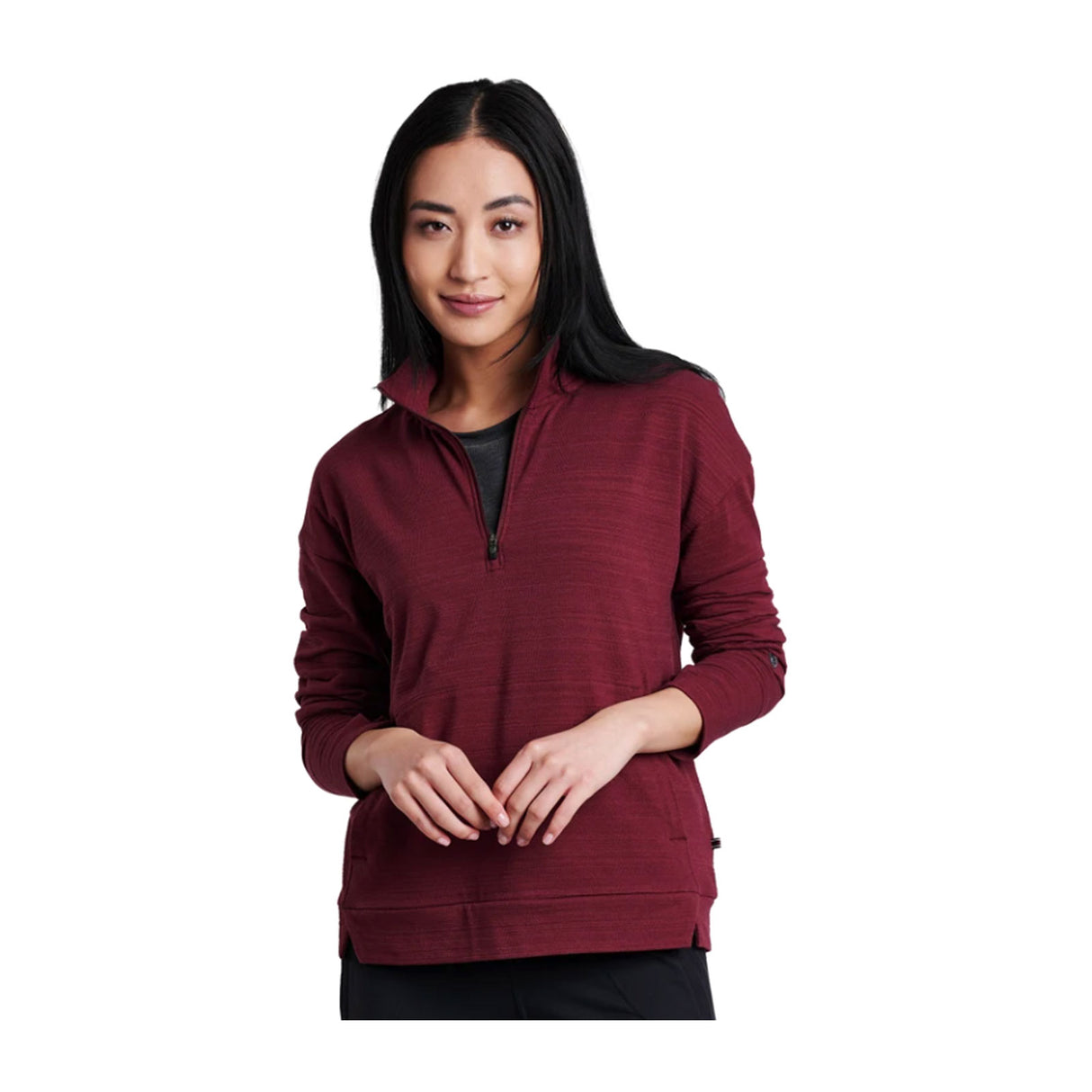 Kuhl Accel 1/2 Zip Long Sleeve Top (Women) - Zinfandel - The Heel Shoe Fitters