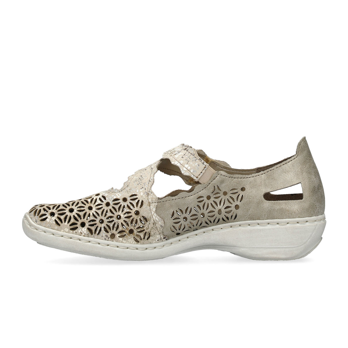 Rieker Doris 413G4 Mary Jane (Women) - Beige Metallic Dress-Casual - Mary Janes - The Heel Shoe Fitters
