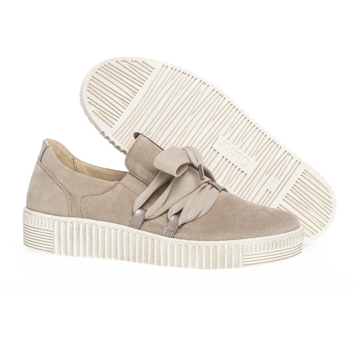 Gabor 333 Bow Sneaker (Women) - Silk Dreamvelour Athletic - Casual - Lace Up - The Heel Shoe Fitters