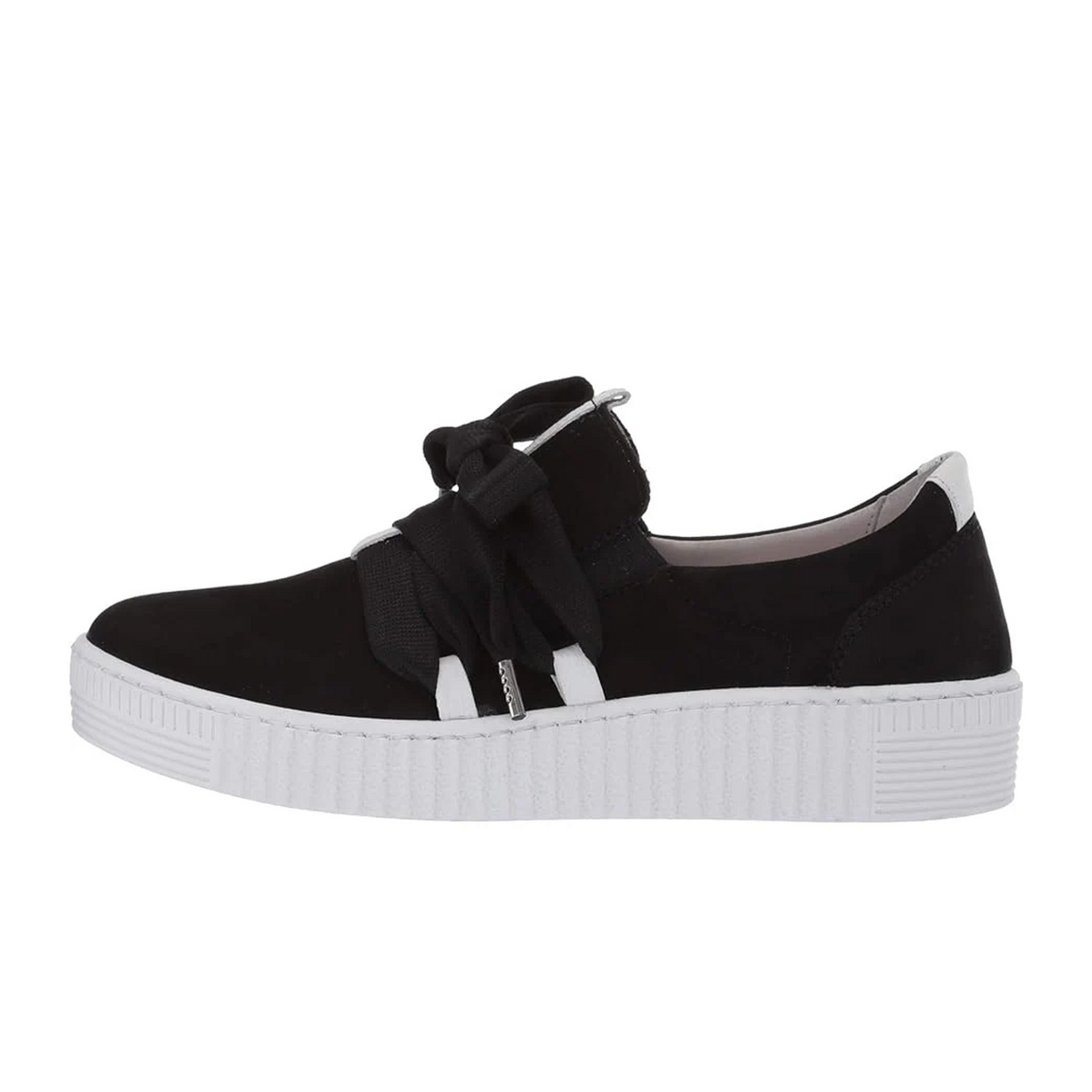 Gabor 333 Bow Sneaker (Women) - Black/Weiss Athletic - Casual - Lace Up - The Heel Shoe Fitters