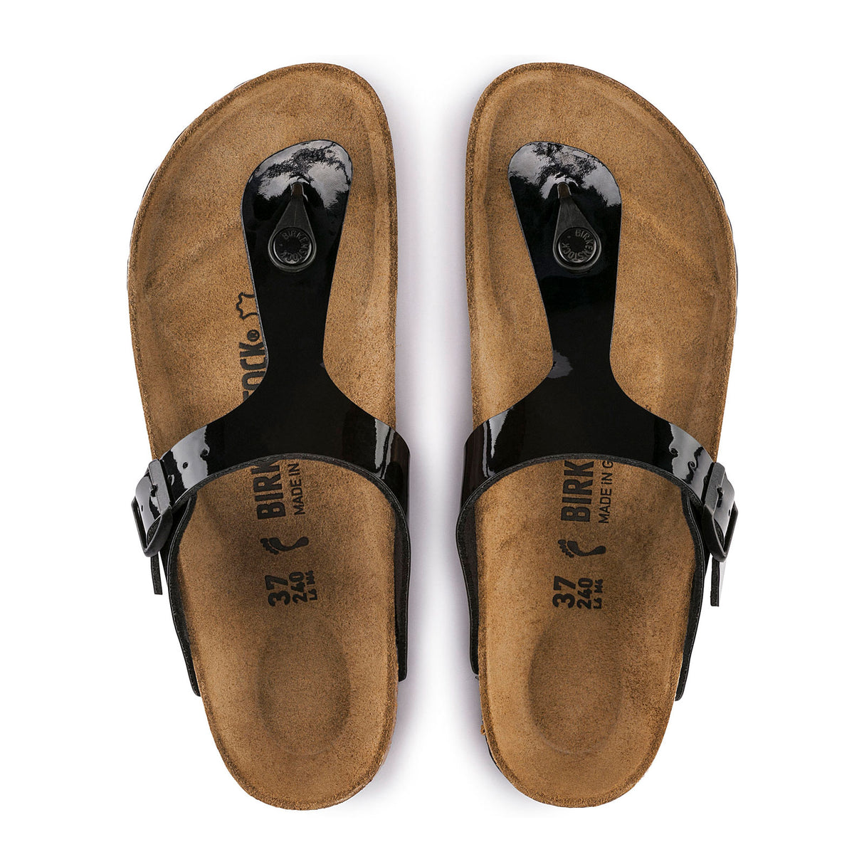 Birkenstock Gizeh Sandal (Women) - Patent Black-Birko Flor Sandal - Thong - The Heel Shoe Fitters
