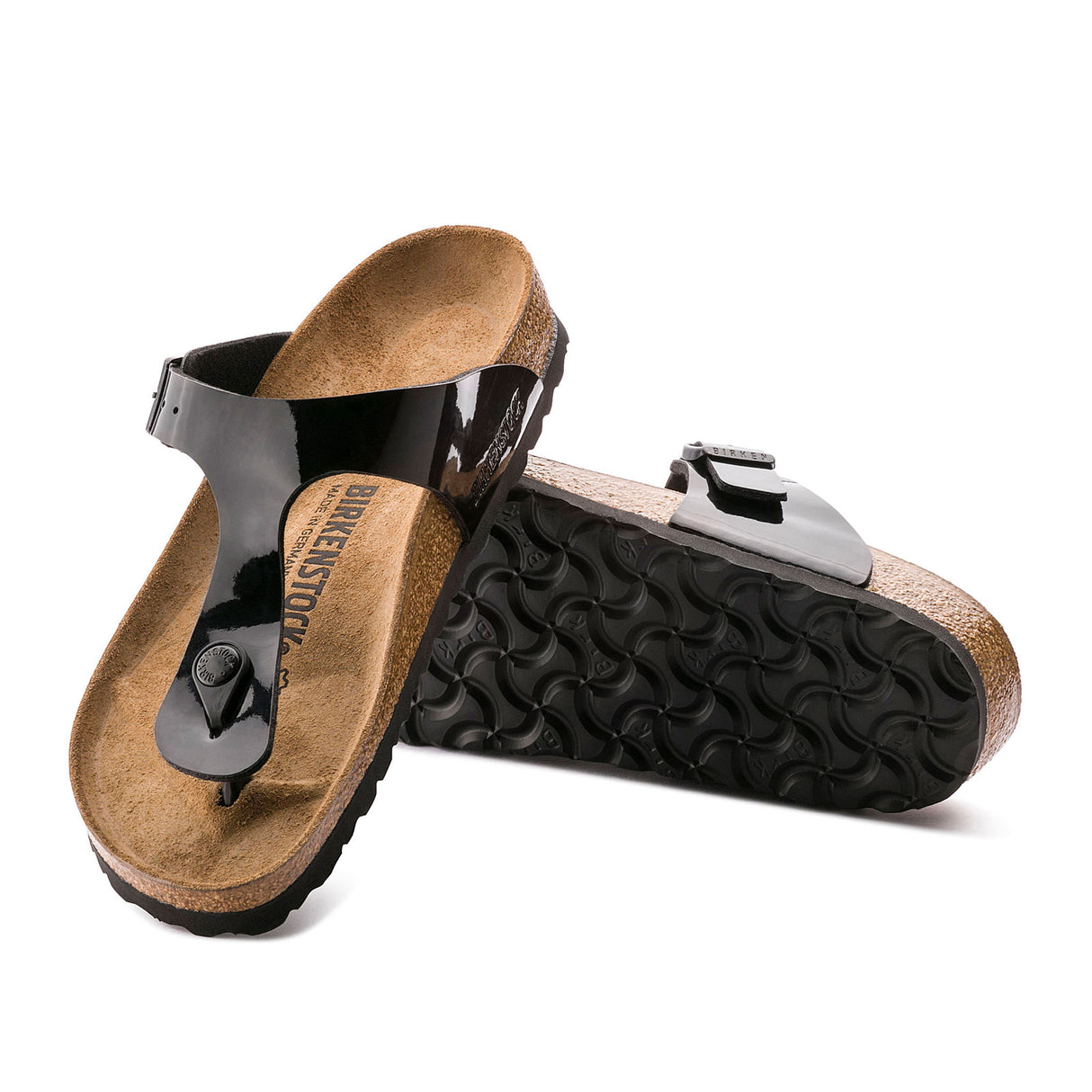 Birkenstock Gizeh Sandal (Women) - Patent Black-Birko Flor Sandal - Thong - The Heel Shoe Fitters