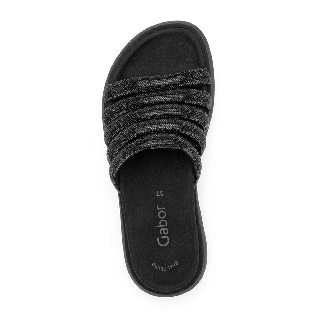 Gabor 752 Slide Sandal (Women) - Schwarz Strass HT Sandal - Slide - The Heel Shoe Fitters