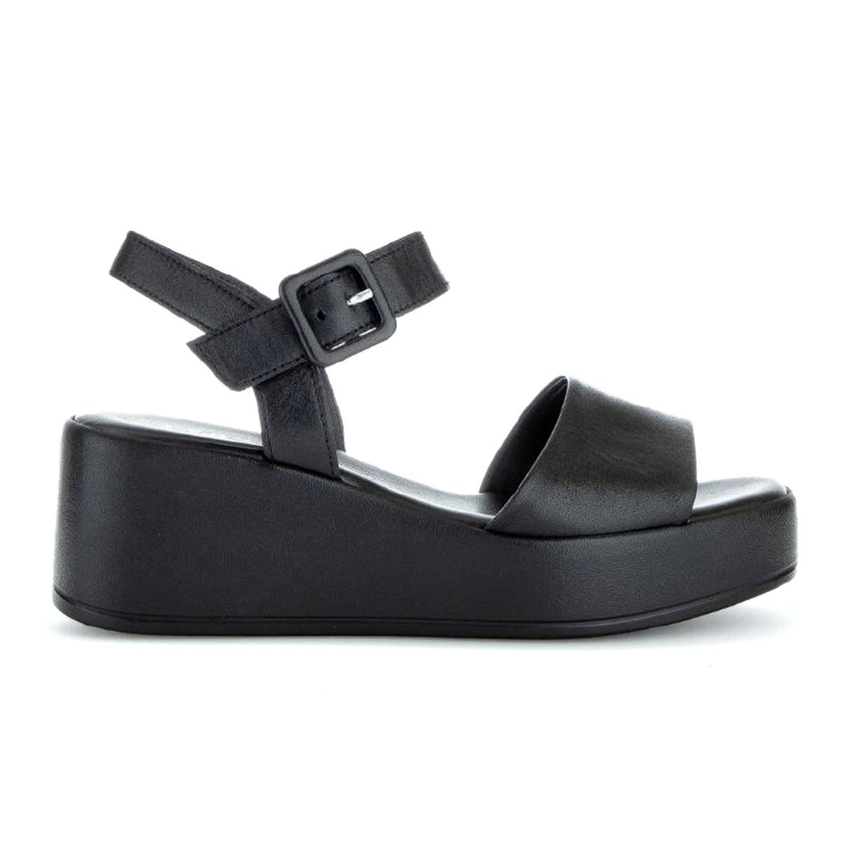 Gabor 531 Platform Wedge Sandal (Women) - Schwarz Nappa Sandal - Heel/Wedge - The Heel Shoe Fitters