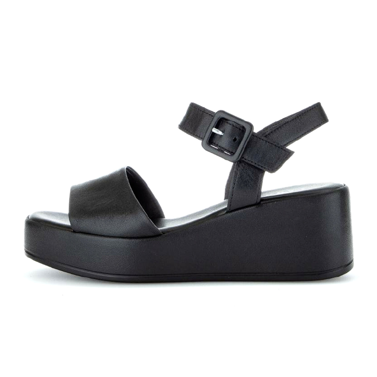 Gabor 531 Platform Wedge Sandal (Women) - Schwarz Nappa Sandal - Heel/Wedge - The Heel Shoe Fitters