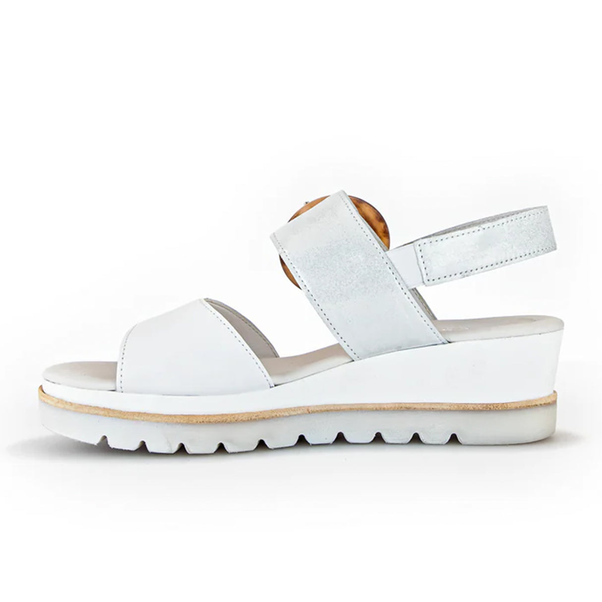 Gabor 645 Platform Wedge Sandal (Women) - Weiss/Ice Nappa Sandal - Heel/Wedge - The Heel Shoe Fitters