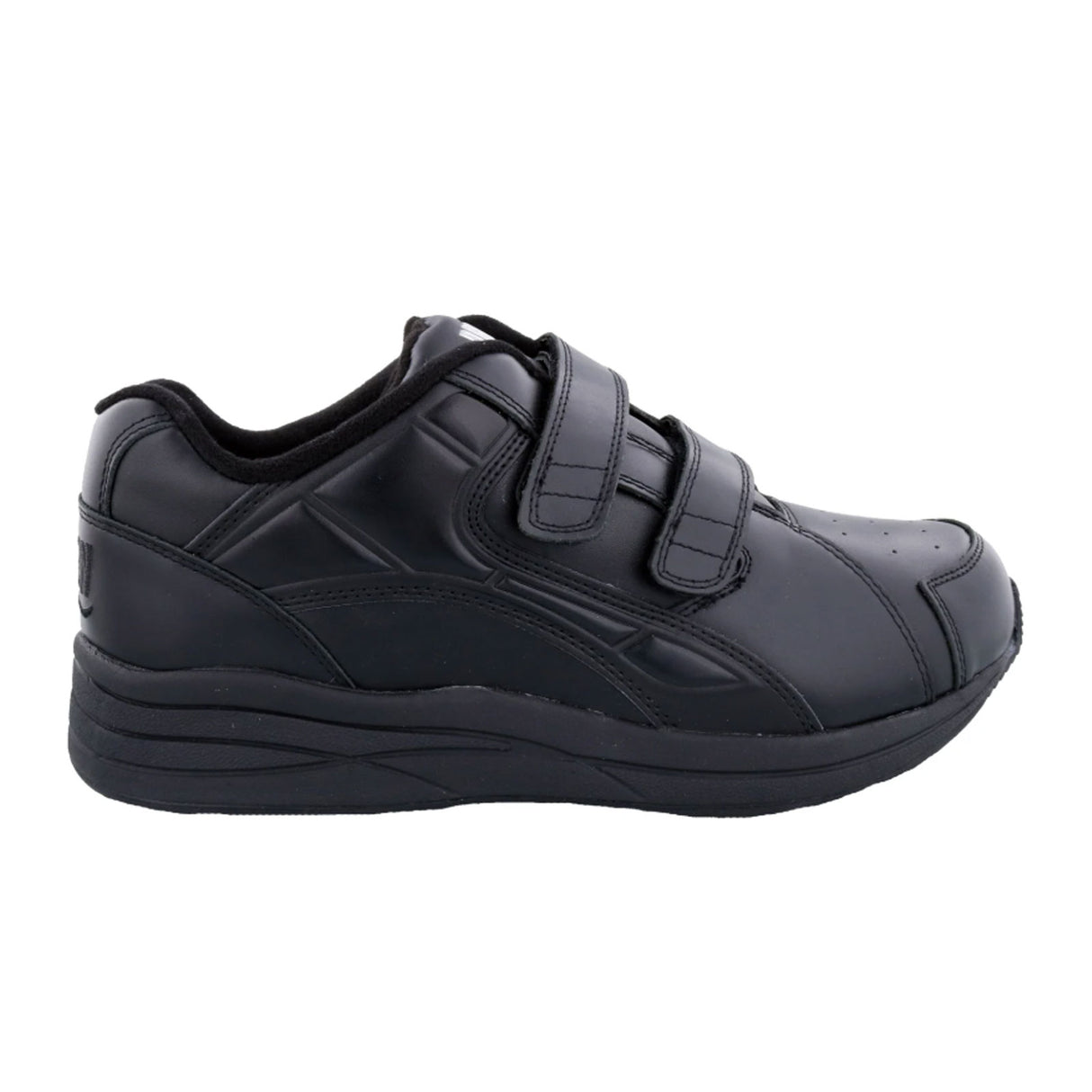 Drew Force V Hook and Loop Walking Shoe (Men) - Black Leather Athletic - Walking - The Heel Shoe Fitters