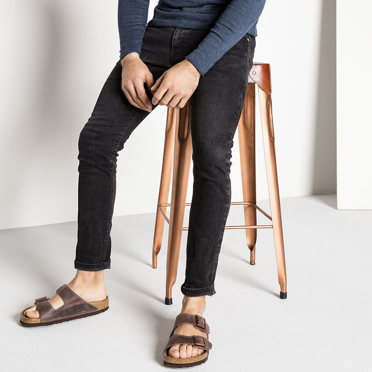 Birkenstock Arizona Soft Footbed Narrow Slide Sandal (Unisex) - Habana Oiled Leather Sandal - Slide - The Heel Shoe Fitters