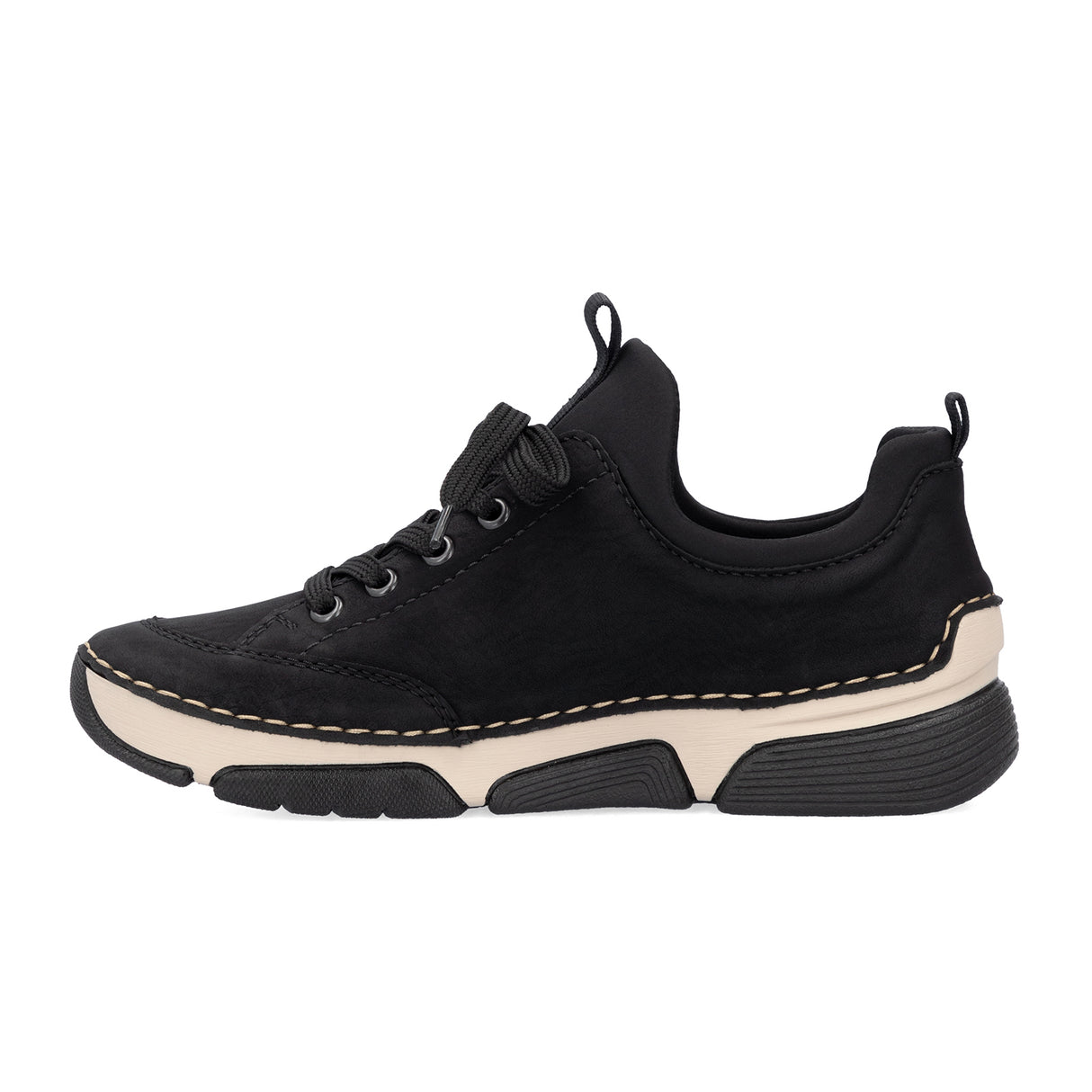 Rieker Angela 45973 Sneaker (Women) - Black/Black Athletic - Casual - Lace Up - The Heel Shoe Fitters