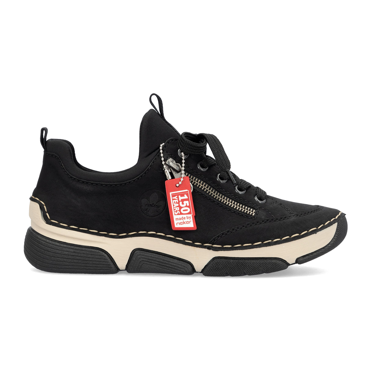 Rieker Angela 45973 Sneaker (Women) - Black/Black Athletic - Casual - Lace Up - The Heel Shoe Fitters