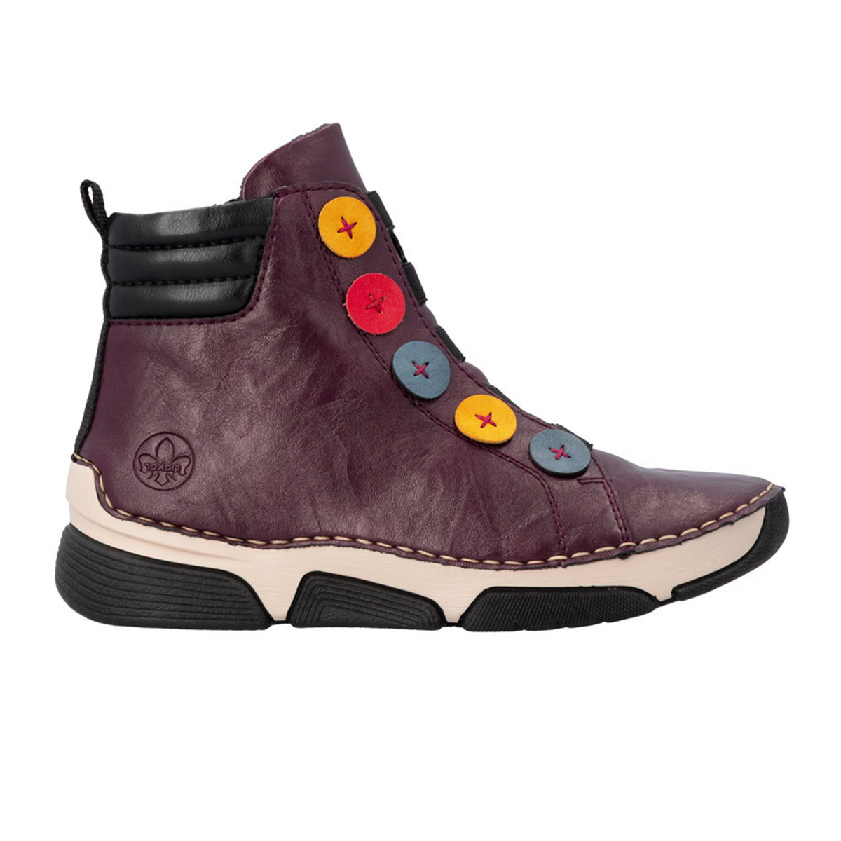 Rieker Angela 45977 Mid Sneaker (Women) - Brombeer/Royal/Honig