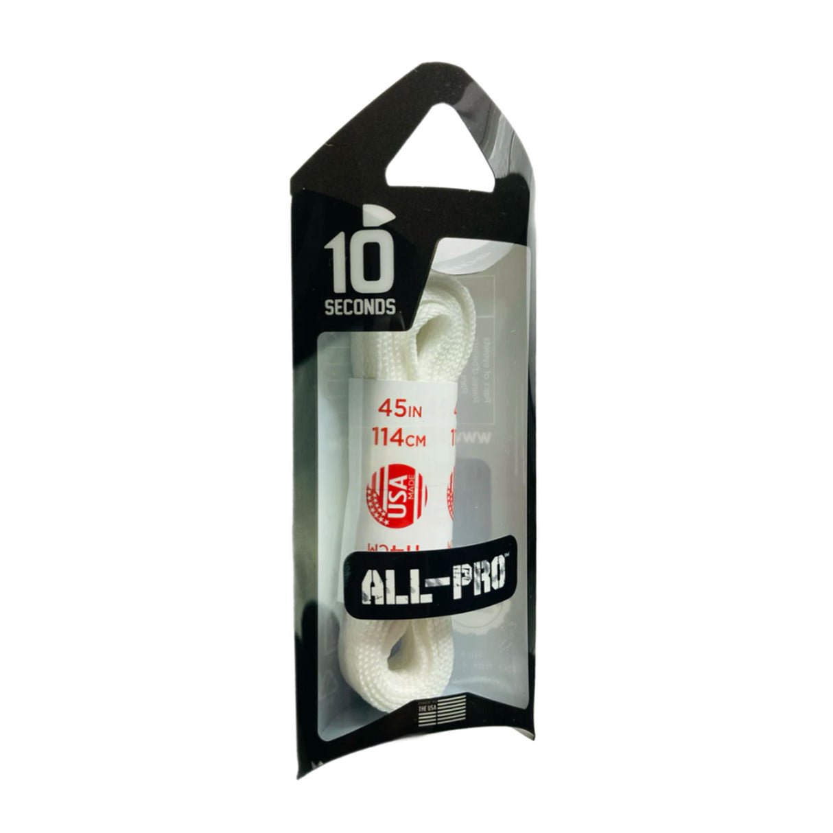 10 Seconds Narrow All-Pro Elite Shoelace - White Accessories - Shoe Laces - The Heel Shoe Fitters