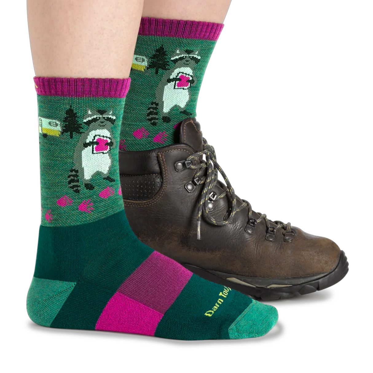 Darn Tough Critter Club Lightweight Micro Crew Sock with Cushion (Women) - Moss Accessories - Socks - Performance - The Heel Shoe Fitters