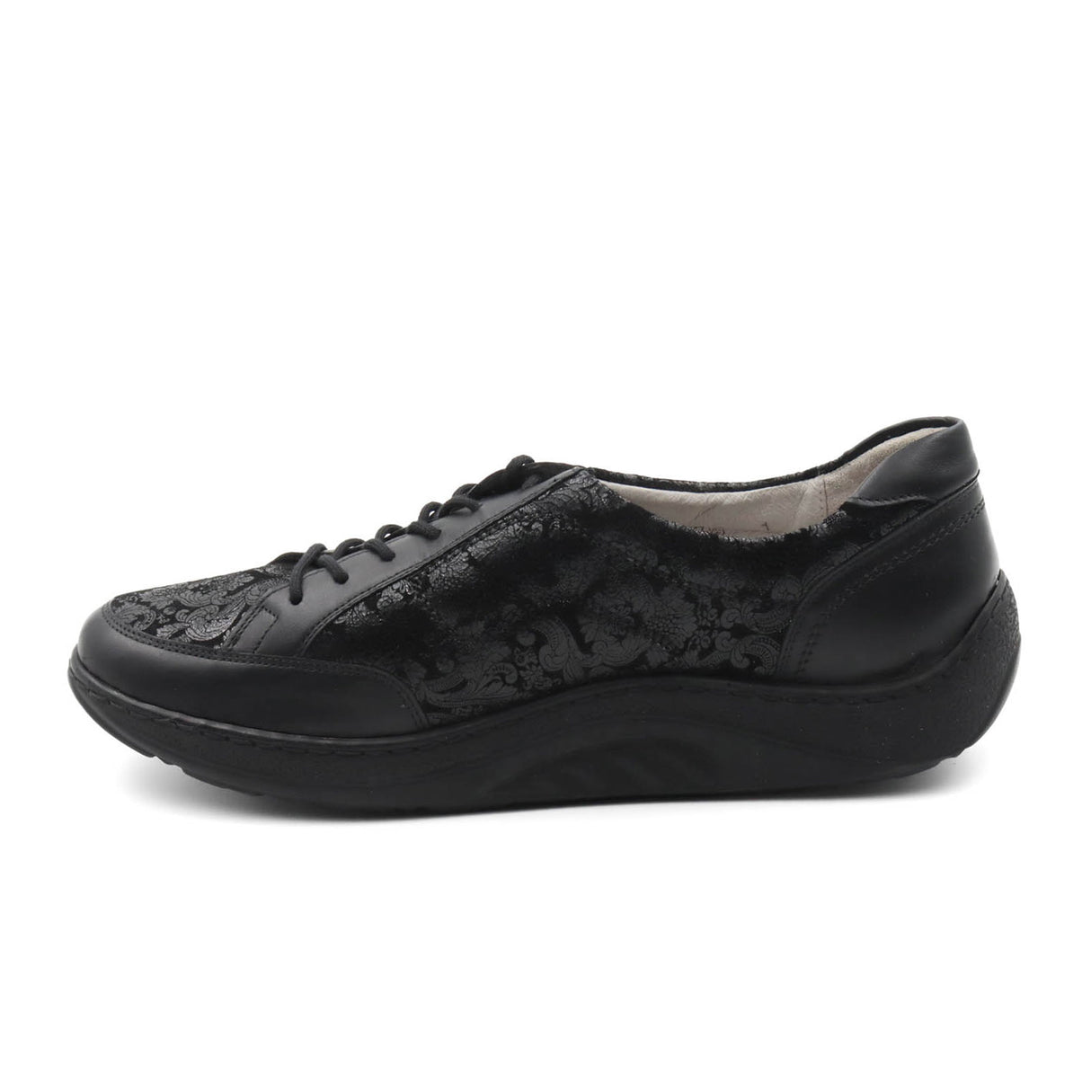 Waldlaufer Beatrice 502027 Lace Up (Women) - Black Floral Dress-Casual - Lace Ups - The Heel Shoe Fitters