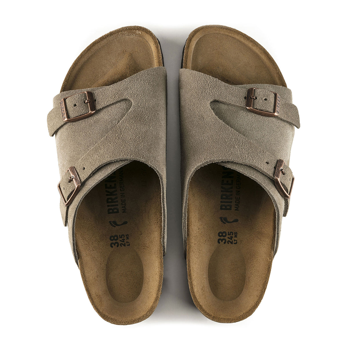 Birkenstock Zurich Slide Sandal (Men) - Taupe Suede Sandal - Slide - The Heel Shoe Fitters