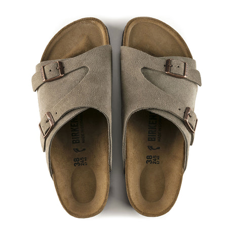 Birkenstock Zurich Sandal (Men) - Taupe Suede Sandals - Slide - The Heel Shoe Fitters