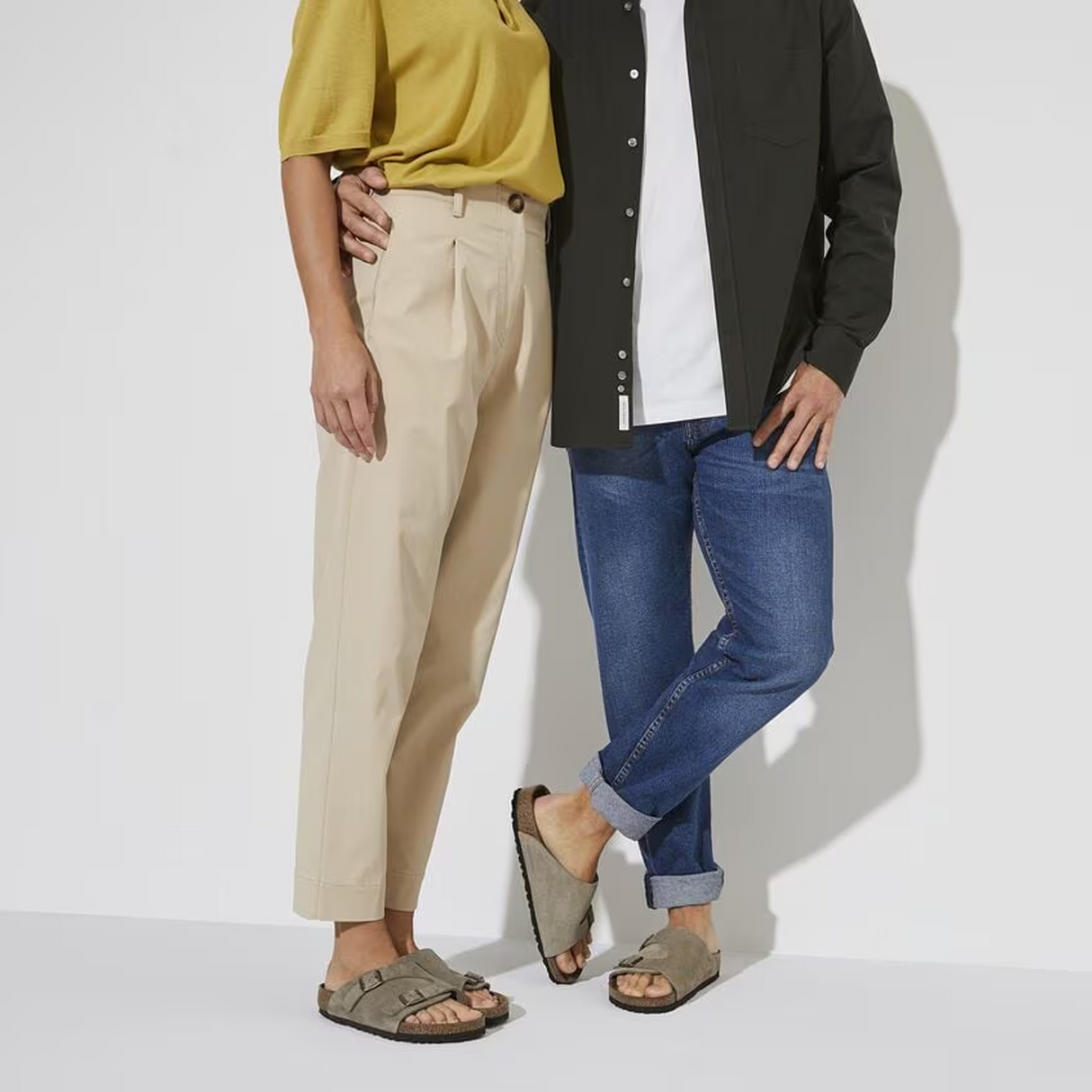 Birkenstock Zurich Slide Sandal (Men) - Taupe Suede Sandal - Slide - The Heel Shoe Fitters