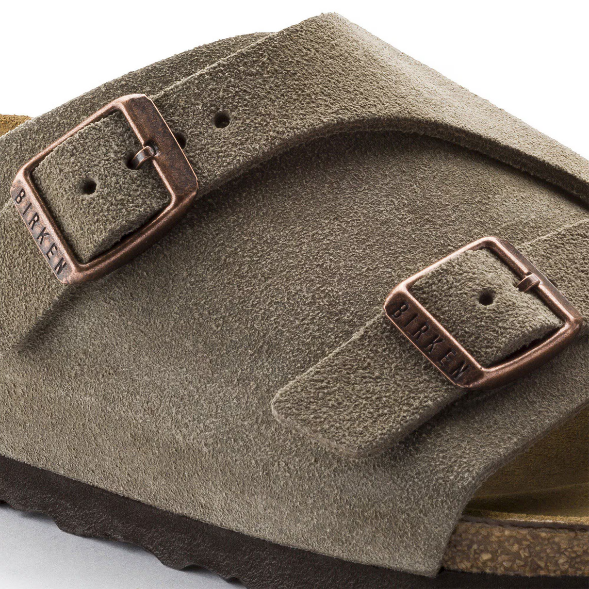 Birkenstock Zurich Narrow Slide Sandal (Women) - Taupe Suede Sandal - Slide - The Heel Shoe Fitters