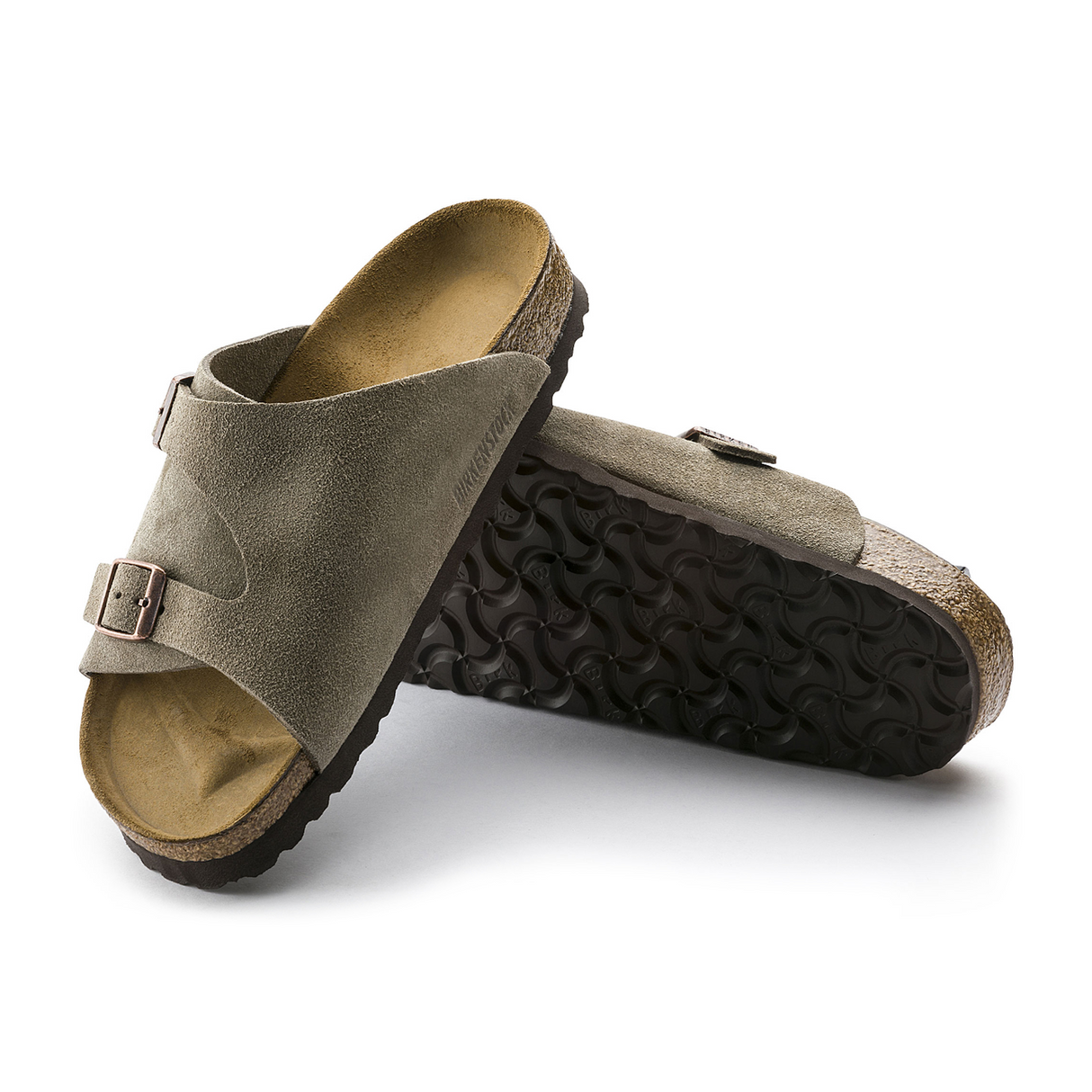 Birkenstock Zurich Narrow Slide Sandal (Women) - Taupe Suede Sandal - Slide - The Heel Shoe Fitters