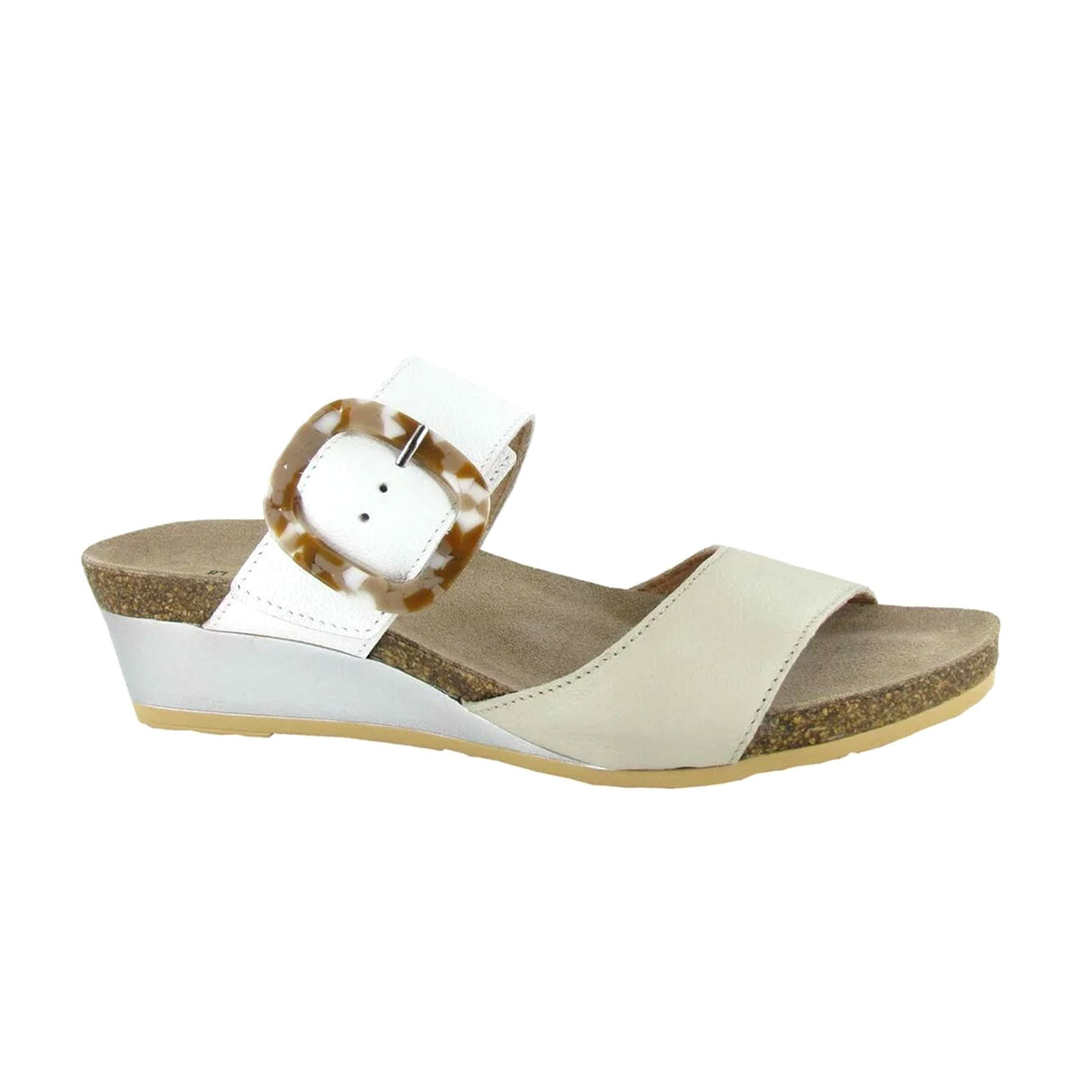 Naot Kingdom Wedge Sandal (Women) - Soft Ivory Leather/Soft White Leather Sandal - Heel/Wedge - The Heel Shoe Fitters