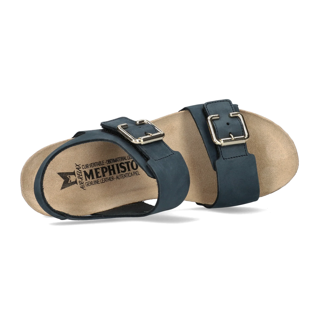 Mephisto Lissandra Wedge Sandal (Women) - Navy Sandalbuck