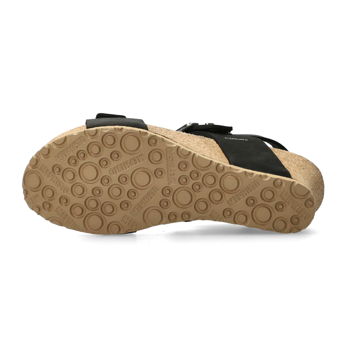 Mephisto Lissandra Wedge Sandal (Women) - Black Sandalbuck Sandal - Heel/Wedge - The Heel Shoe Fitters