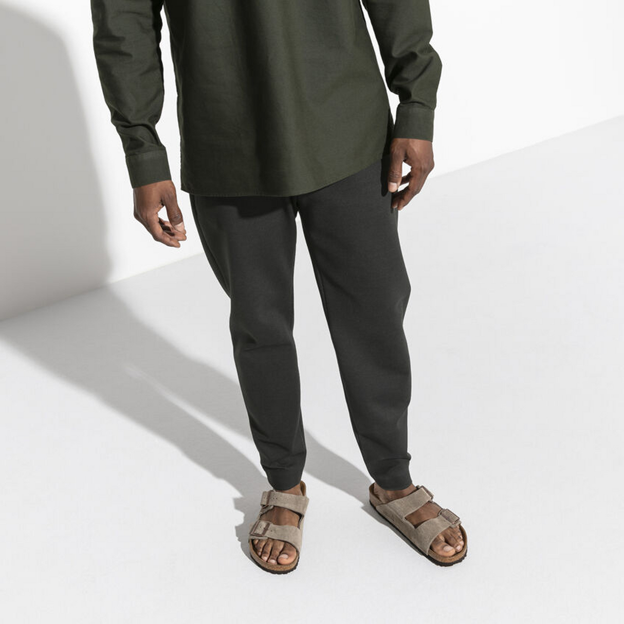 Birkenstock Arizona Narrow Slide Sandal (Unisex) - Taupe Suede Sandal - Slide - The Heel Shoe Fitters