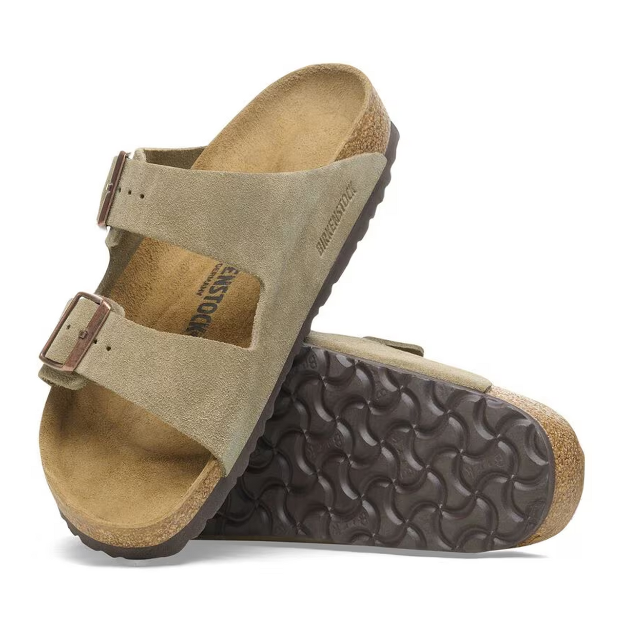 Birkenstock Arizona Slide Sandal (Unisex) - Taupe Suede Sandal - Slide - The Heel Shoe Fitters
