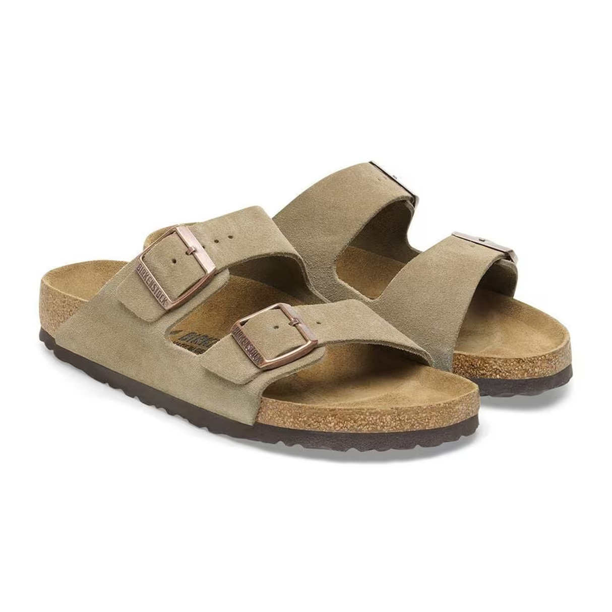 Birkenstock Arizona Slide Sandal (Unisex) - Taupe Suede Sandal - Slide - The Heel Shoe Fitters
