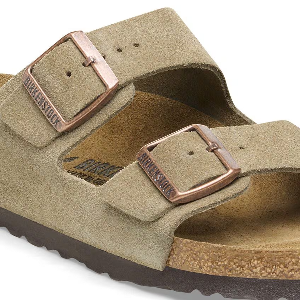 Birkenstock Arizona Narrow Slide Sandal (Unisex) - Taupe Suede Sandal - Slide - The Heel Shoe Fitters