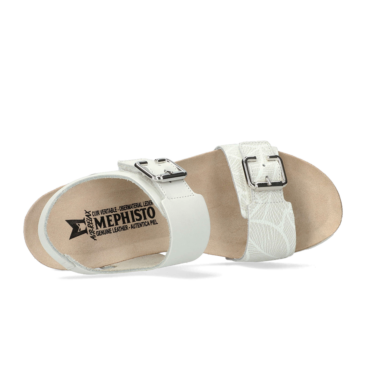 Mephisto Lissandra Wedge Sandal (Women) - White Sandanyl/Fog Panama Sandal - Heel/Wedge - The Heel Shoe Fitters