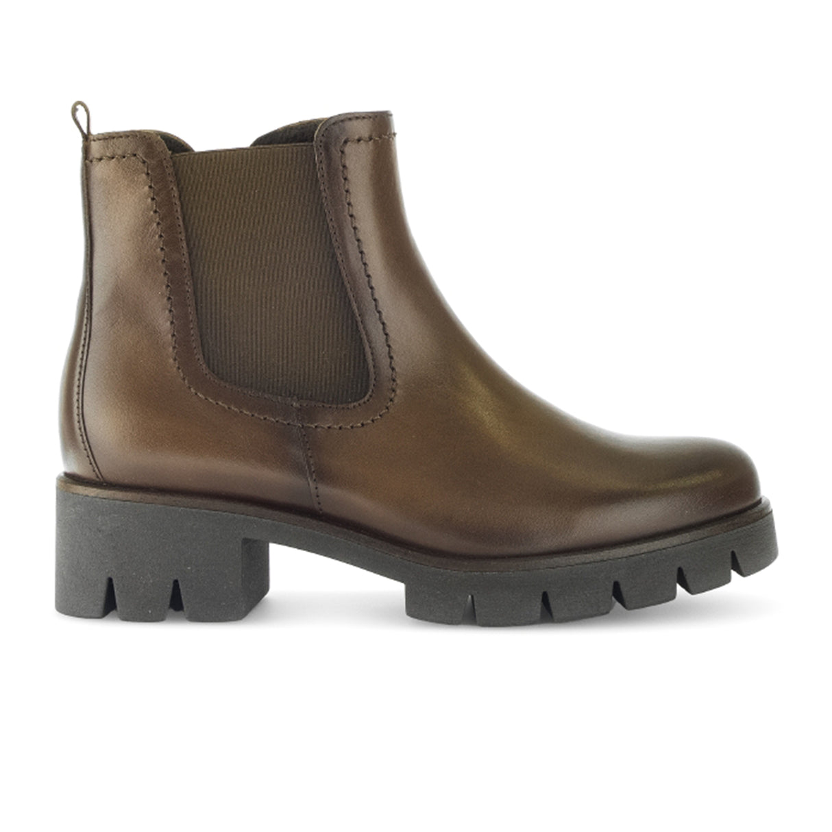 Gabor 710 Chelsea Lug Boot (Women) - English Brown Leather Boots - Casual - Low - The Heel Shoe Fitters