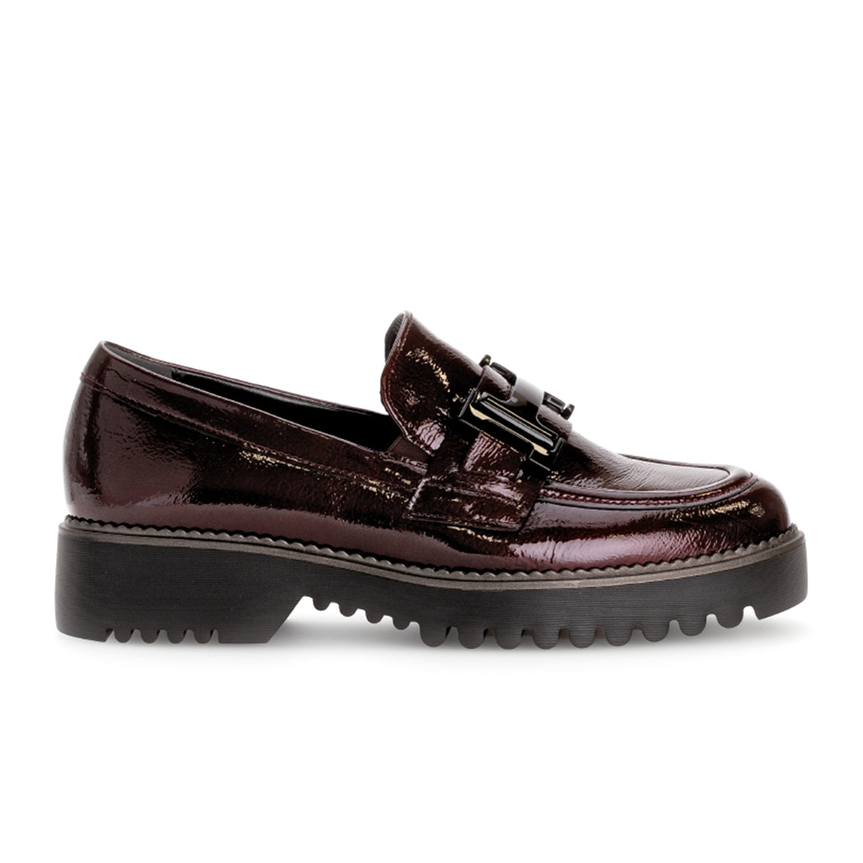 Gabor 452 City Loafer (Women) - Rock Lack/Burgundy Patent Dress-Casual - Loafers - The Heel Shoe Fitters