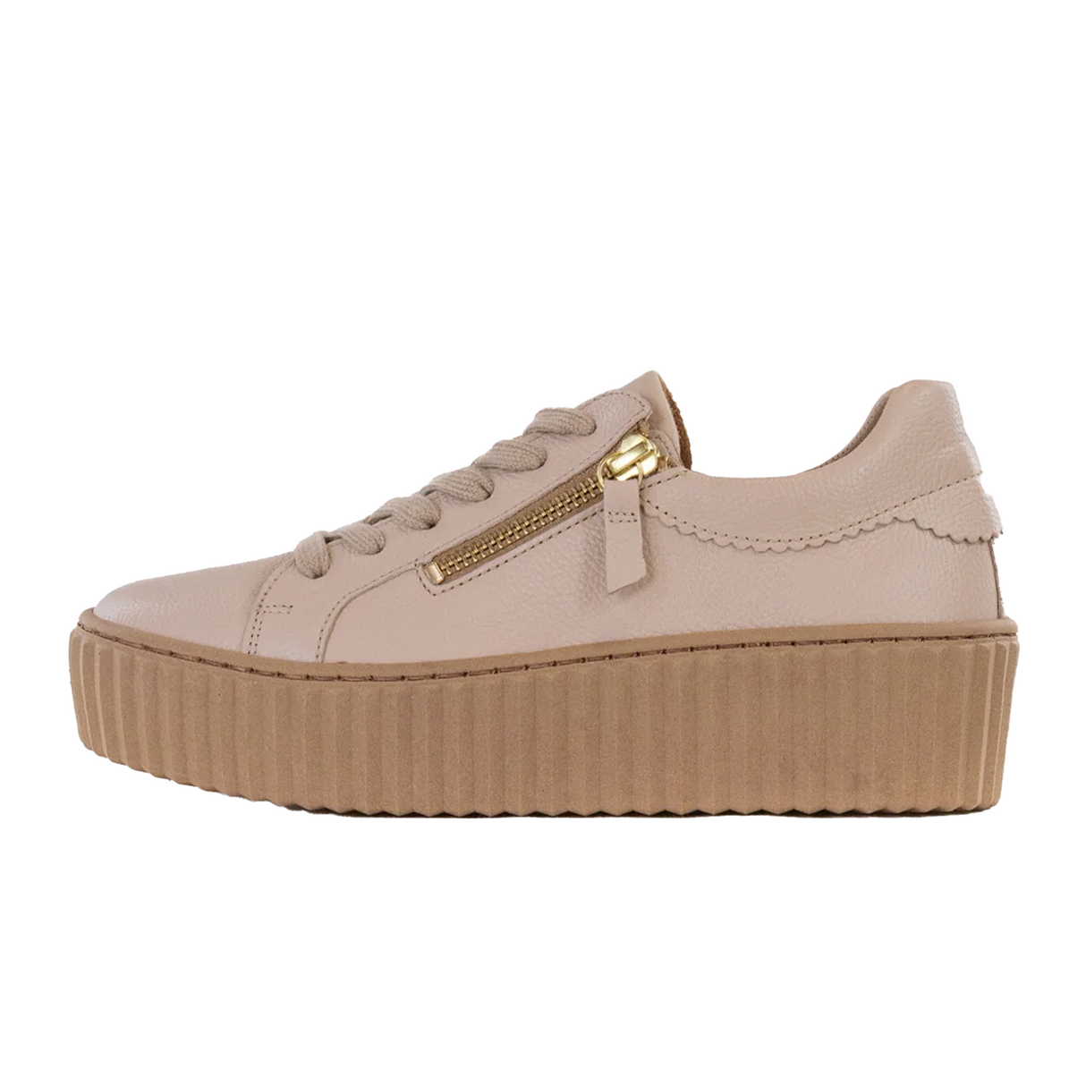 Gabor 200 Double Zip Platform Sneaker (Women) - Cervo/Sand Athletic - Casual - Lace Up - The Heel Shoe Fitters