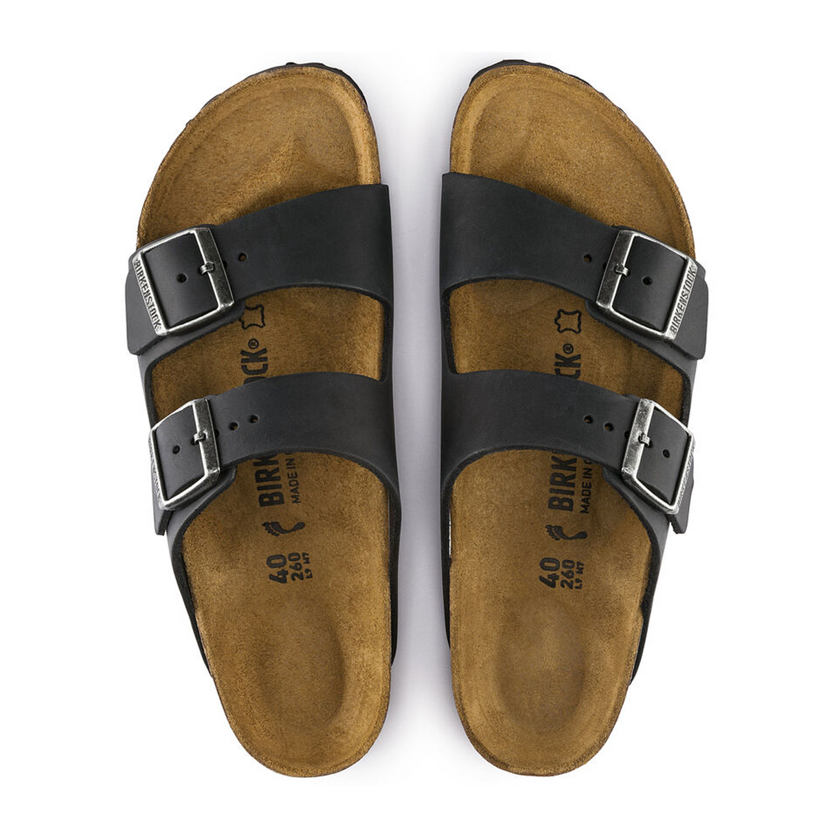 Birkenstock Arizona Slide Sandal (Unisex) - Black Oiled Leather Sandal - Slide - The Heel Shoe Fitters