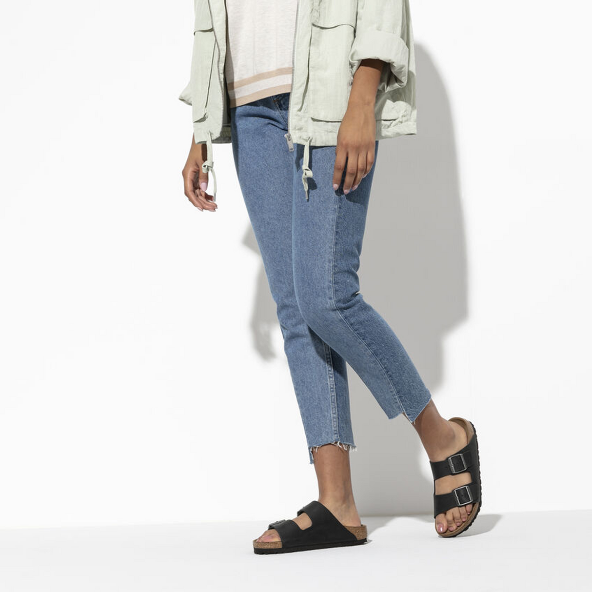 Birkenstock Arizona Slide Sandal (Unisex) - Black Oiled Leather Sandal - Slide - The Heel Shoe Fitters