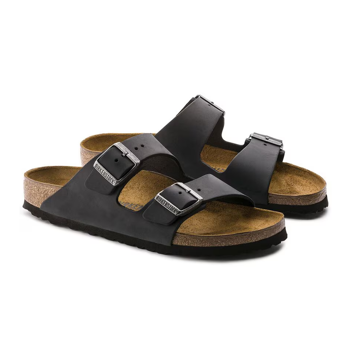Birkenstock Arizona Narrow Slide Sandal (Unisex) - Black Oiled Leather Sandal - Slide - The Heel Shoe Fitters