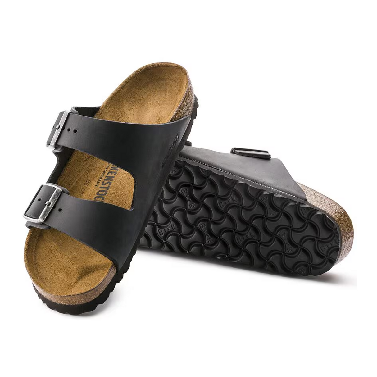 Birkenstock Arizona Narrow Slide Sandal (Unisex) - Black Oiled Leather Sandal - Slide - The Heel Shoe Fitters