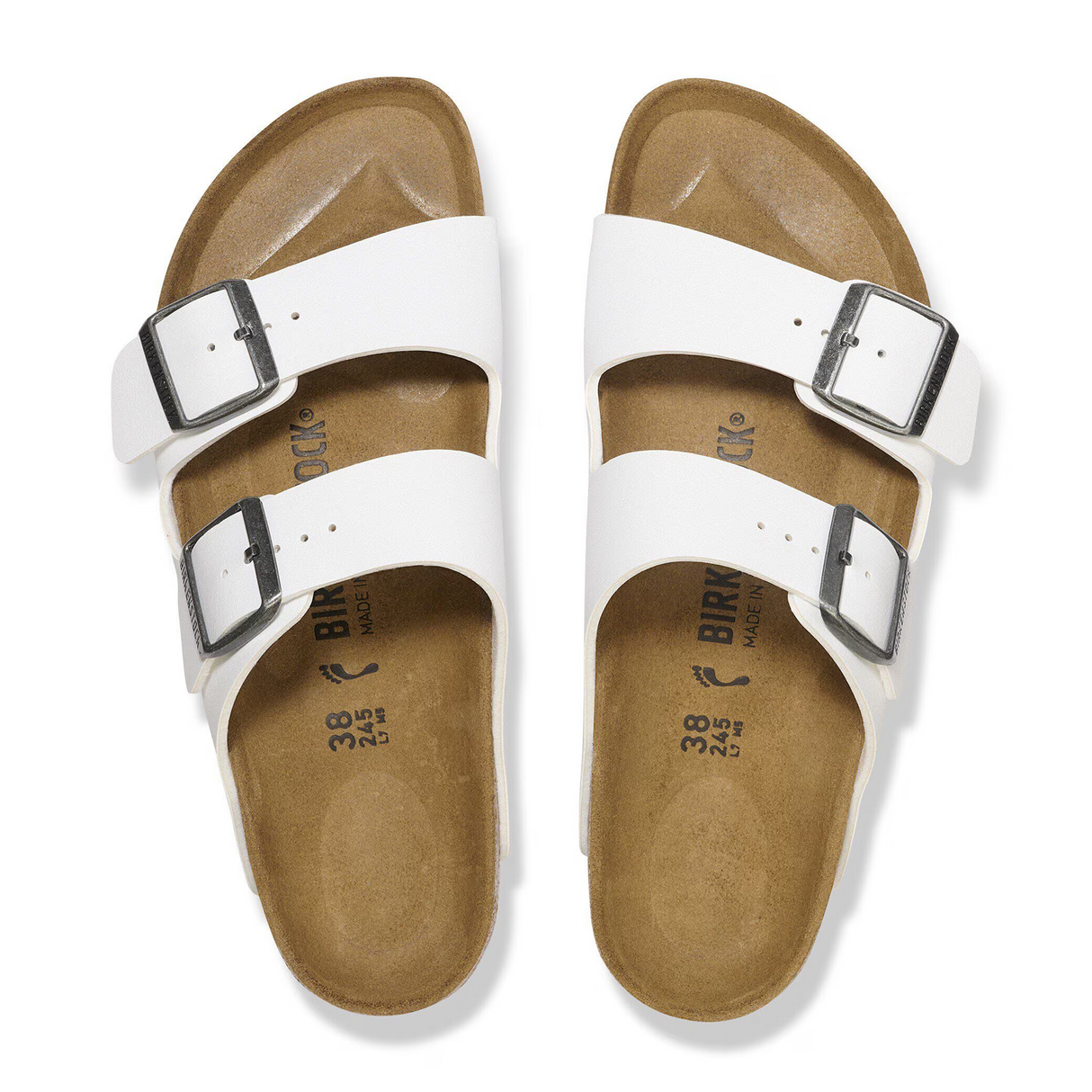 Birkenstock Arizona Slide Sandal (Unisex) - White Birko-Flor Sandal - Slide - The Heel Shoe Fitters
