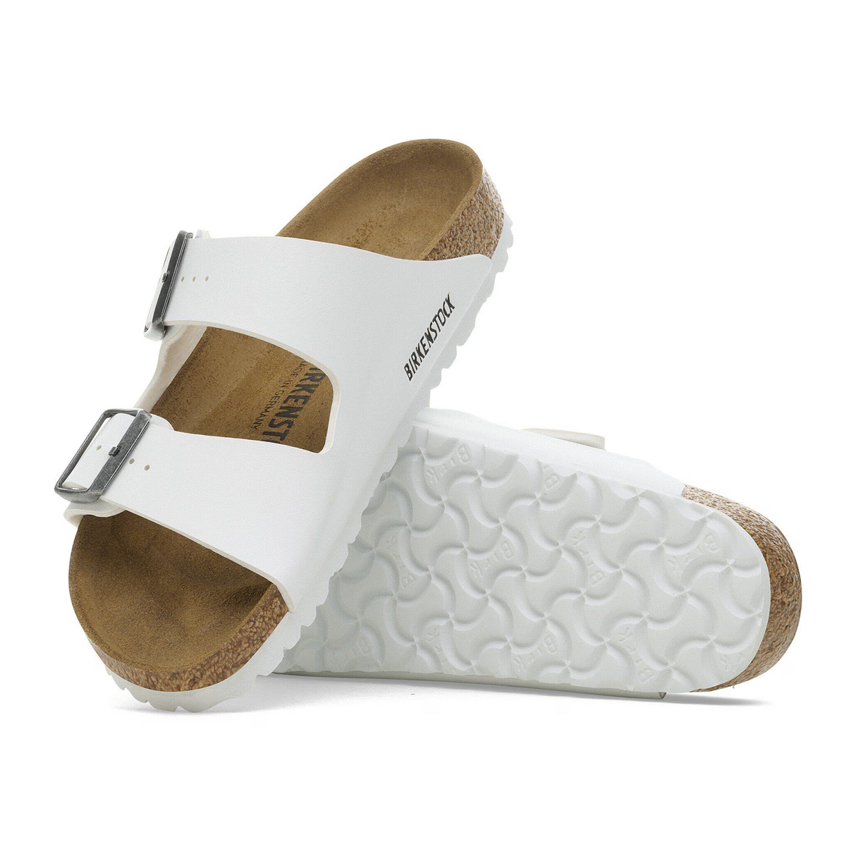 Birkenstock Arizona Slide Sandal (Unisex) - White Birko-Flor Sandal - Slide - The Heel Shoe Fitters