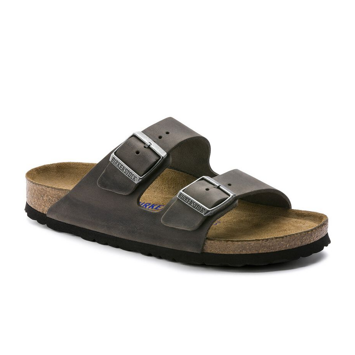 Birkenstock Arizona Soft Footbed Slide Sandal (Unisex) - Iron Oiled Leather Sandal - Slide - The Heel Shoe Fitters