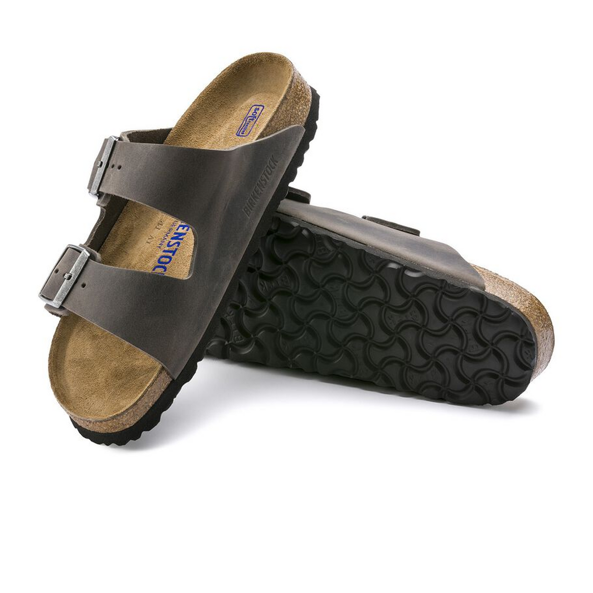 Birkenstock Arizona Soft Footbed Slide Sandal (Unisex) - Iron Oiled Leather Sandal - Slide - The Heel Shoe Fitters