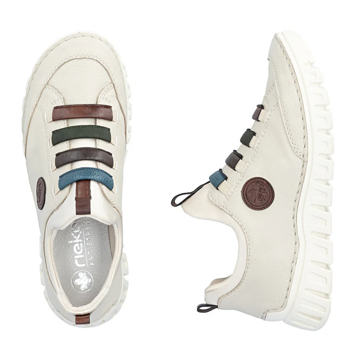 Rieker Angela 57550 Sneaker (Women) - Crema/Chestnut