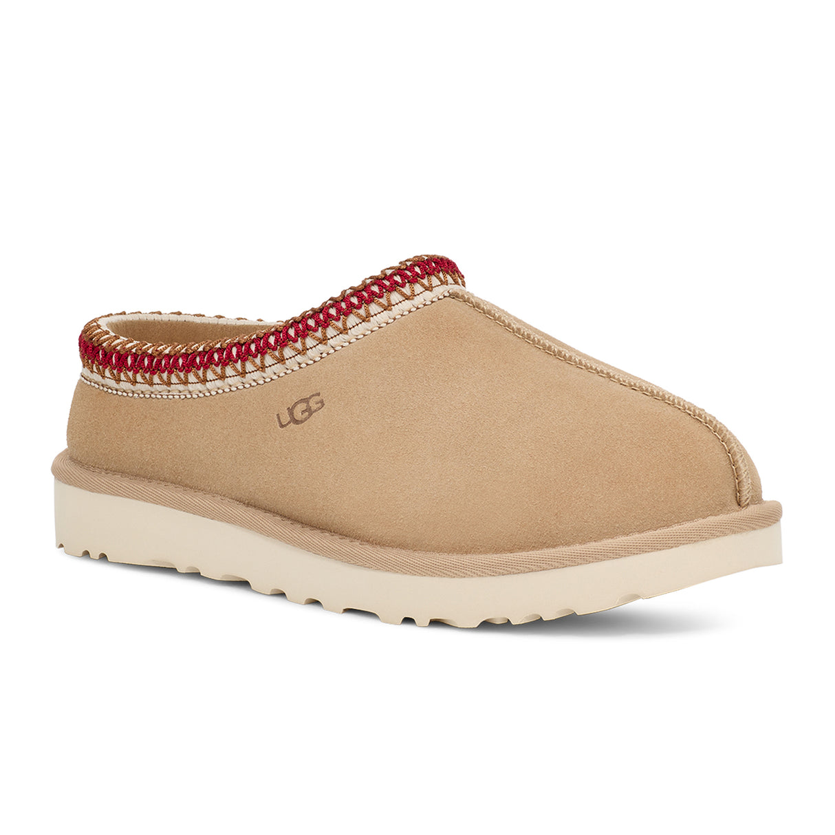 UGG® Tasman (Women) - Sand/Dark Cherry Dress-Casual - Slipper - The Heel Shoe Fitters