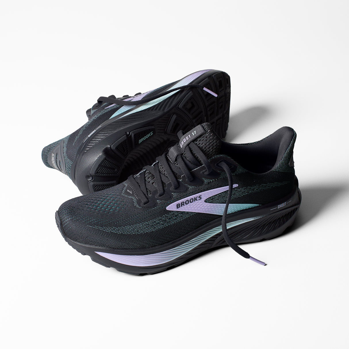 Brooks Ghost 17 Running Shoe (Women) - Grey/Clearwater/Purple Athletic - Running - Neutral - The Heel Shoe Fitters