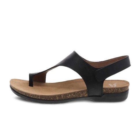 Dansko Reece Backstrap Sandal (Women) - Black Waxy Burnished Sandal - Backstrap - The Heel Shoe Fitters
