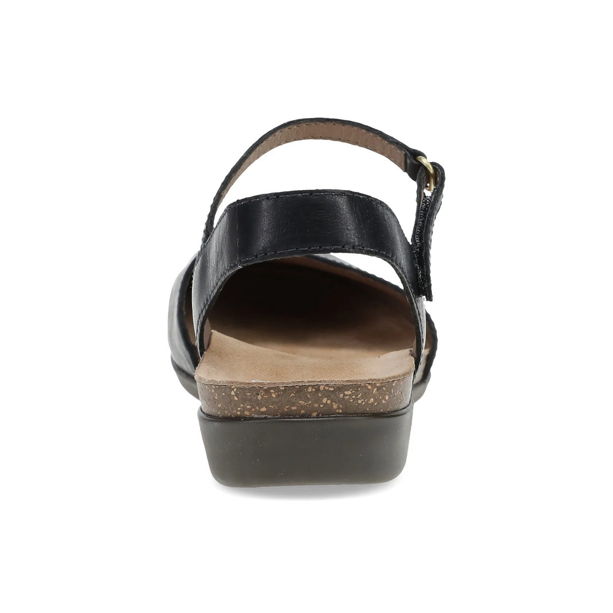 Dansko Rowan Backstrap Sandal (Women) - Black Waxy Burnished Dress-Casual - Flat - The Heel Shoe Fitters