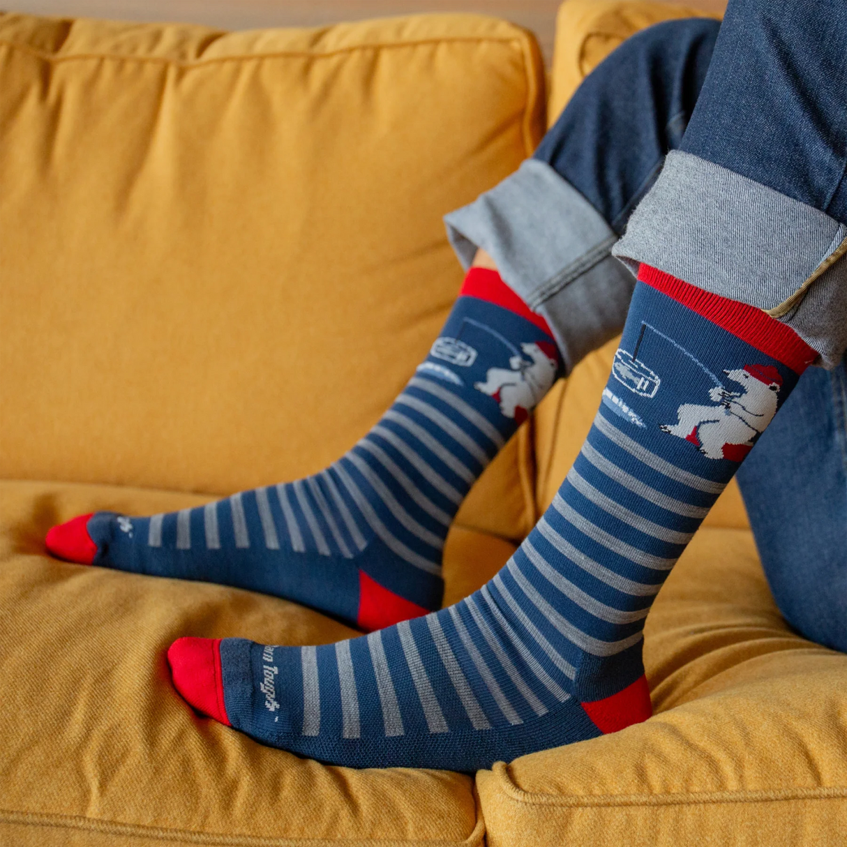 Darn Tough Wild Life Lightweight Cushion Crew Sock (Men) - Polar Bear Life Accessories - Socks - Lifestyle - The Heel Shoe Fitters